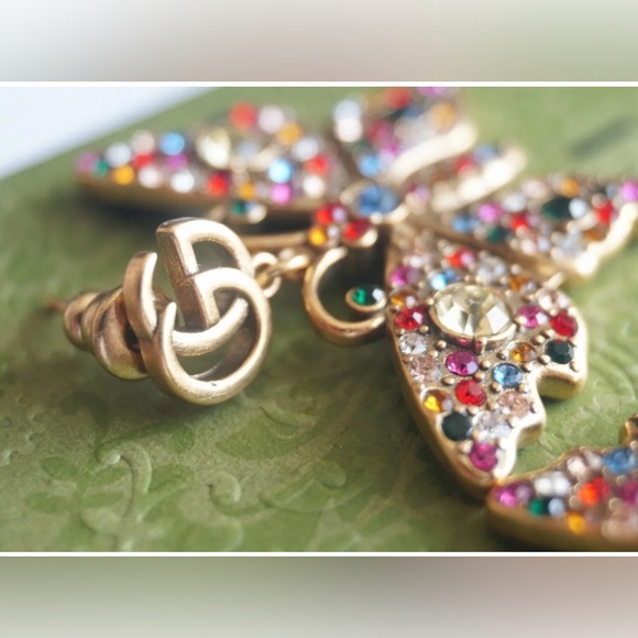 Gucci Butterfly Earrings w COA - Picture 3 of 6